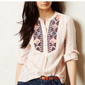 Holding Horses Anthropologie Mesa Embroidered Popover - L